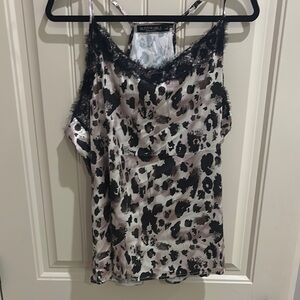 Black and White Leopard Print Top